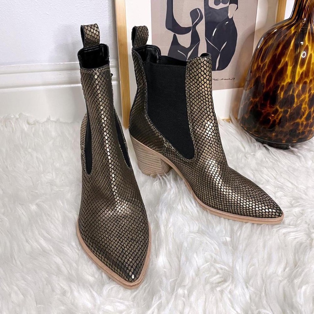 Gold snake boots